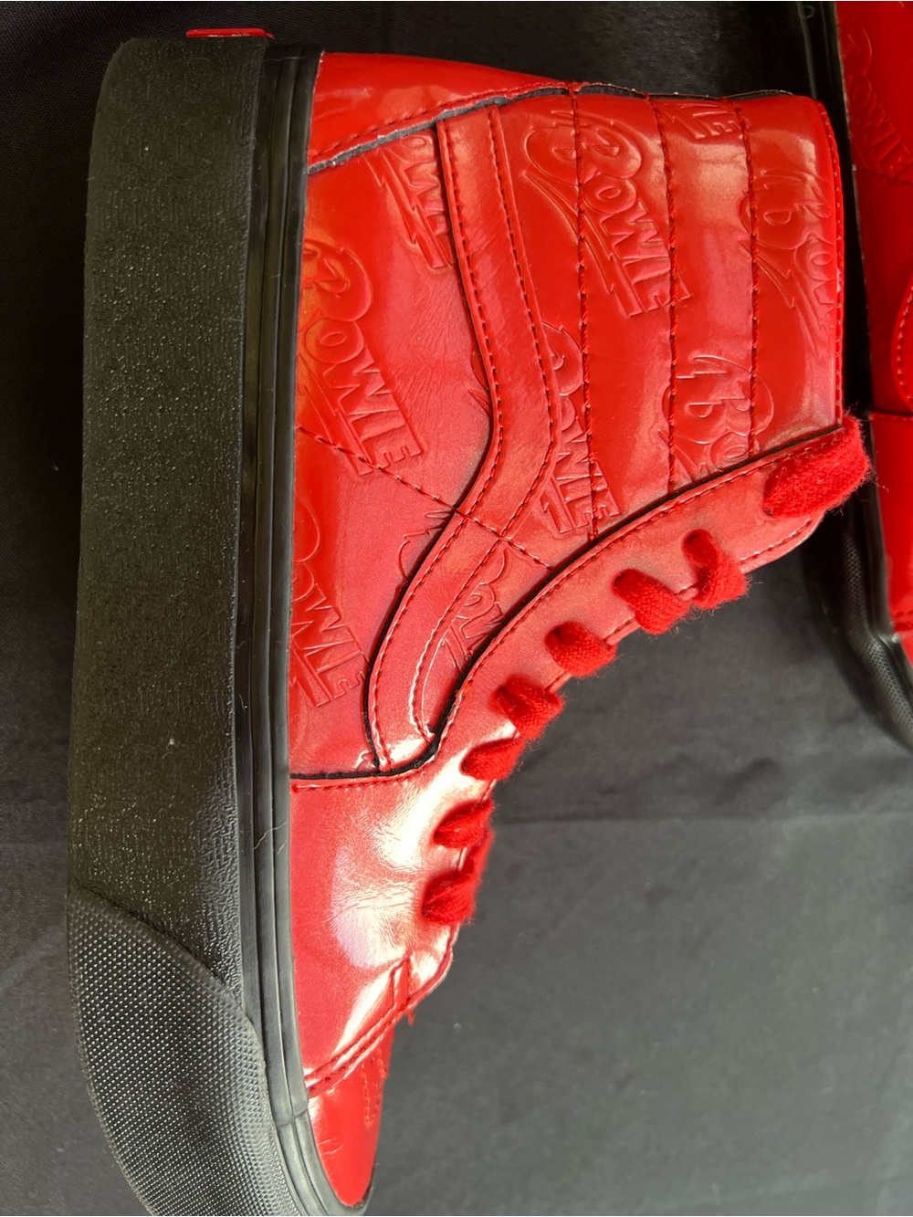 David Bowie Vans Red High-Top Sneakers/Skate shoes - Picture 8 of 13